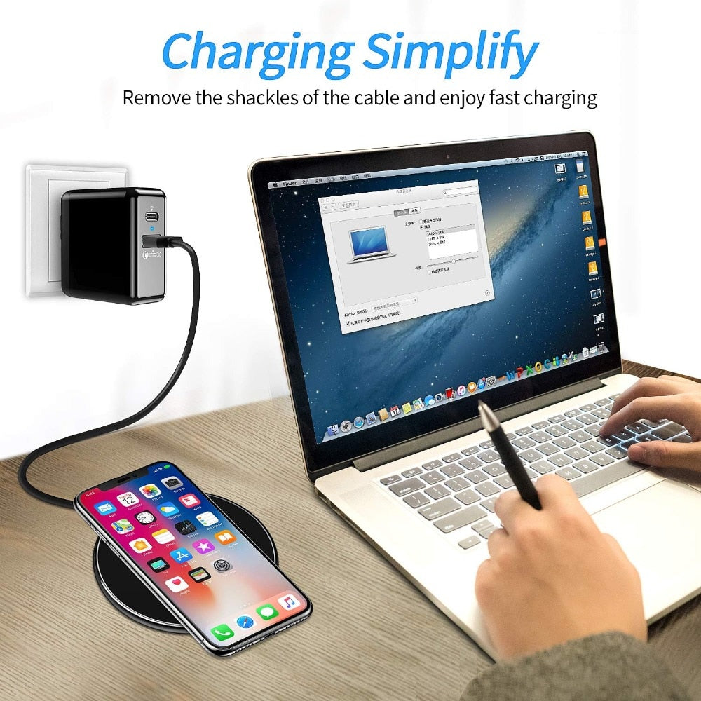 30W Snelle Draadloze Oplaadpad | Premium USB C Oplaadkabel MagSafe Oplader voor Apple iPhone, Samsung & Android - Snelle Draadloze Oplaadpad