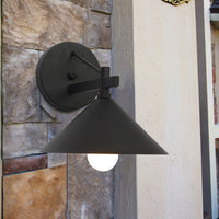 Metalen Conus Wandlamp Vintage 1 Licht Buiten Wandverlichting in Zwart/Antiek Messing/Verouderd Zilver