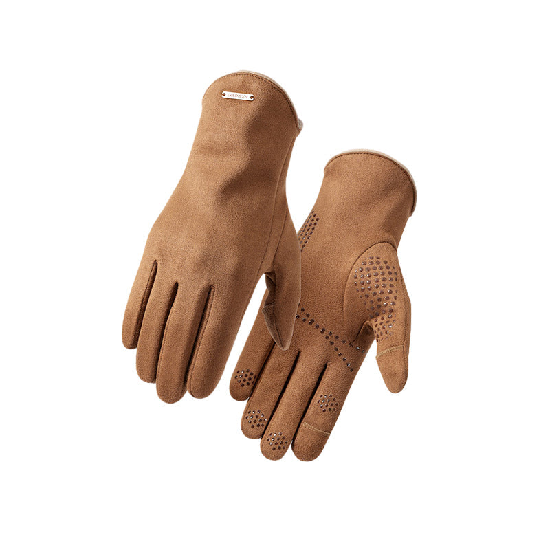 Koudbestendige suède handschoenen