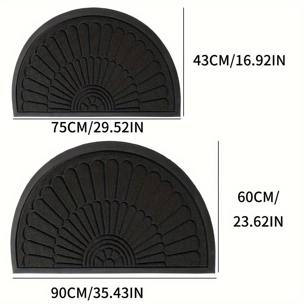 Duurzame Rubber Deurmat - Halfronde Ontwerp voor Buiten en Binnen