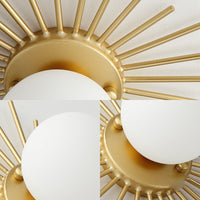 Sferische Flush Mount Verlichting met Frosted Glazen Schaduw Minimalisme 1 Lamp Plafond Gemonteerd Armatuur in Goud