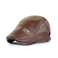 FlatCap - Retro mannen leren baret hoed