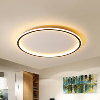 Noordse Stijl Disc LED Plafondverlichting 16"/19.5"/23.5" Brede Aluminium Zwarte Inbouwlamp in Warm/Wit Licht/ Afstandsbediening Traploze Dimming