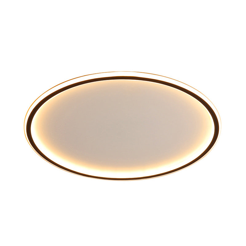 Noordse Stijl Disc LED Plafondverlichting 16"/19.5"/23.5" Brede Aluminium Zwarte Inbouwlamp in Warm/Wit Licht/ Afstandsbediening Traploze Dimming