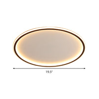 Noordse Stijl Disc LED Plafondverlichting 16"/19.5"/23.5" Brede Aluminium Zwarte Inbouwlamp in Warm/Wit Licht/ Afstandsbediening Traploze Dimming
