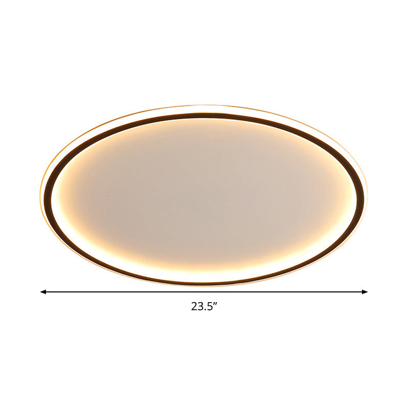 Noordse Stijl Disc LED Plafondverlichting 16"/19.5"/23.5" Brede Aluminium Zwarte Inbouwlamp in Warm/Wit Licht/ Afstandsbediening Traploze Dimming