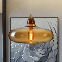 Globale/Pompoen/Ellips Pendant Light Hedendaagse Rook/Amber/Wit Glas 1 Licht Eetkamer Hanglamp