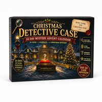 24-dagen escape room puzzel adventskalender met 6 mysterie-thema's