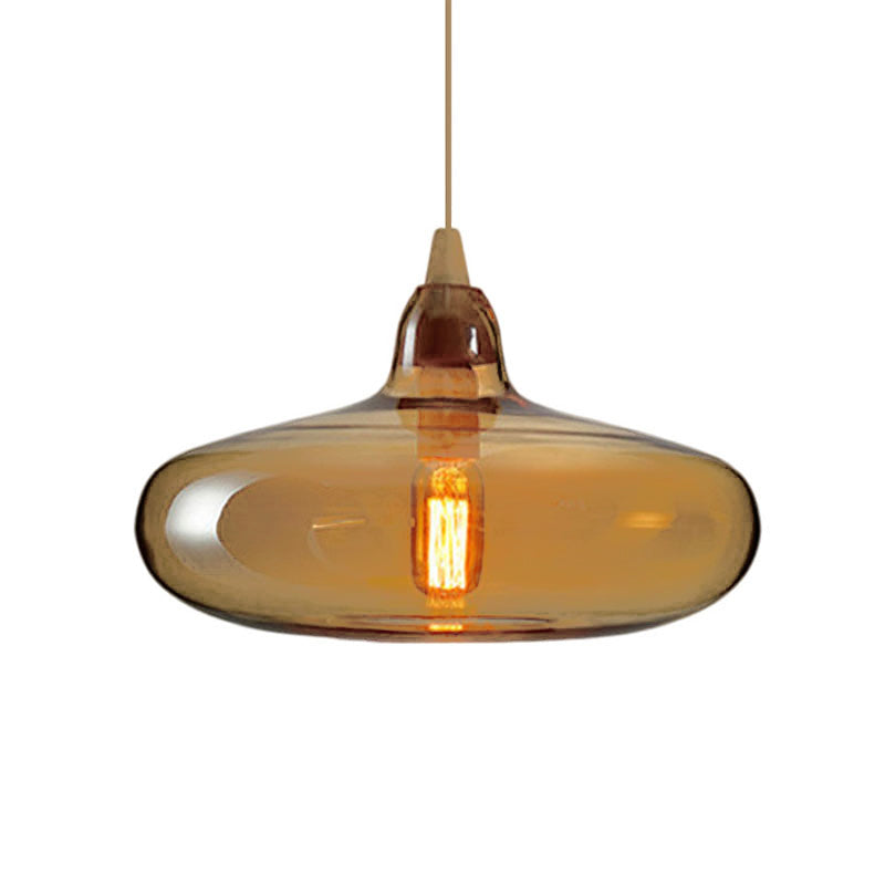 Globale/Pompoen/Ellips Pendant Light Hedendaagse Rook/Amber/Wit Glas 1 Licht Eetkamer Hanglamp