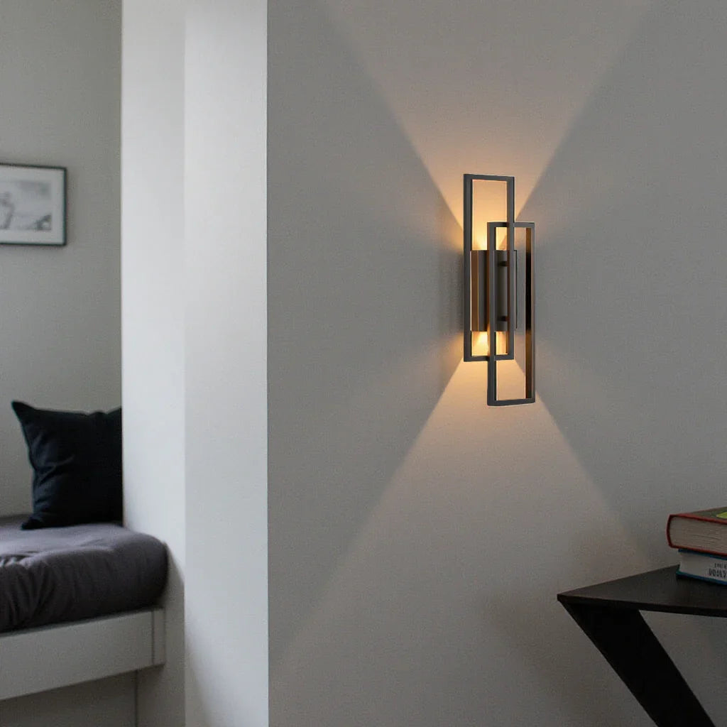Wandgemonteerde LED-lamp met Dubbele Rechthoekige Frame