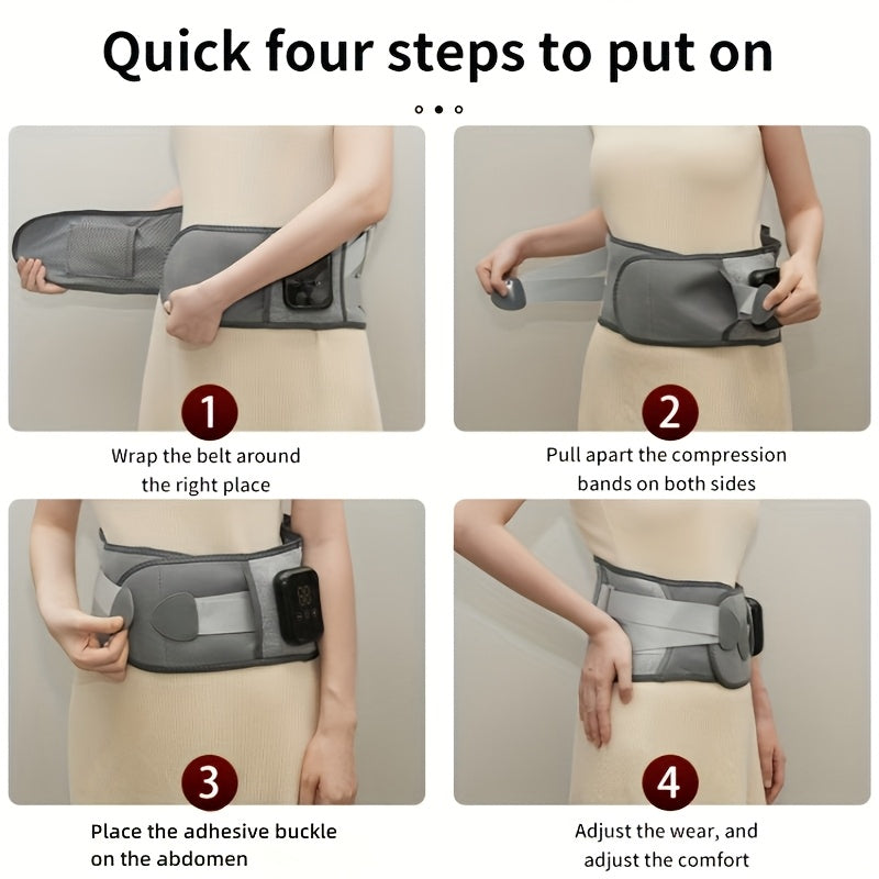 Draadloze Verwarmde Massagegordel voor Rug en Taille – 3 Verstelbare Warmte- en Trilmodes voor Maximale Ontspanning