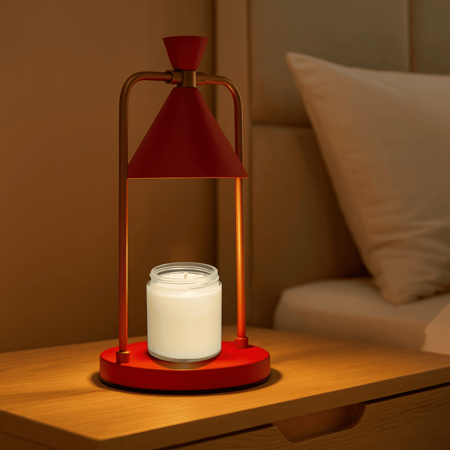 Elektrische Kaarsverwarmingslamp met Metaalframe en Kegelvormige Schaduw