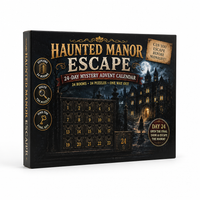 24-dagen escape room puzzel adventskalender met 6 mysterie-thema's