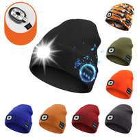 Bluetooth Muziek LED Luminous Gebreide Muts met Oplaadbare Acryl Wol