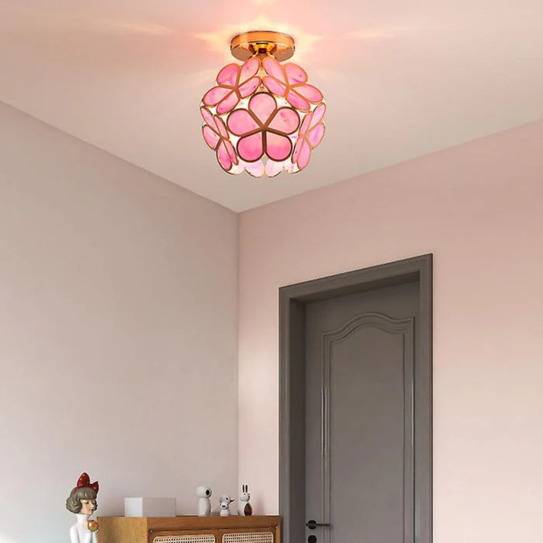 Zyvia - Luxe Glazen Bloemen Plafondlamp