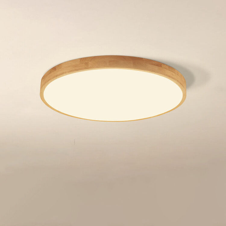 Ronde LED Plafondlamp met Houten Frame