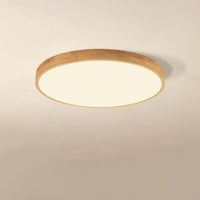Nordic Massief Houten Ronde Ultra-dunne LED Plafondlamp 1-Licht