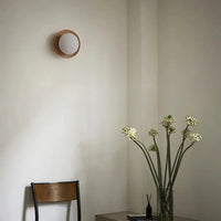 Noordse Minimalistische Natuurlijke Houten LED Wandlamp