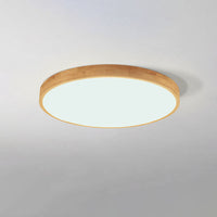 Nordic Massief Houten Ronde Ultra-dunne LED Plafondlamp 1-Licht