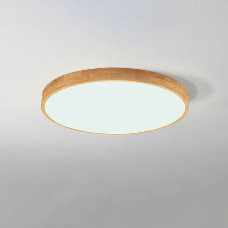 Ronde LED Plafondlamp met Houten Frame