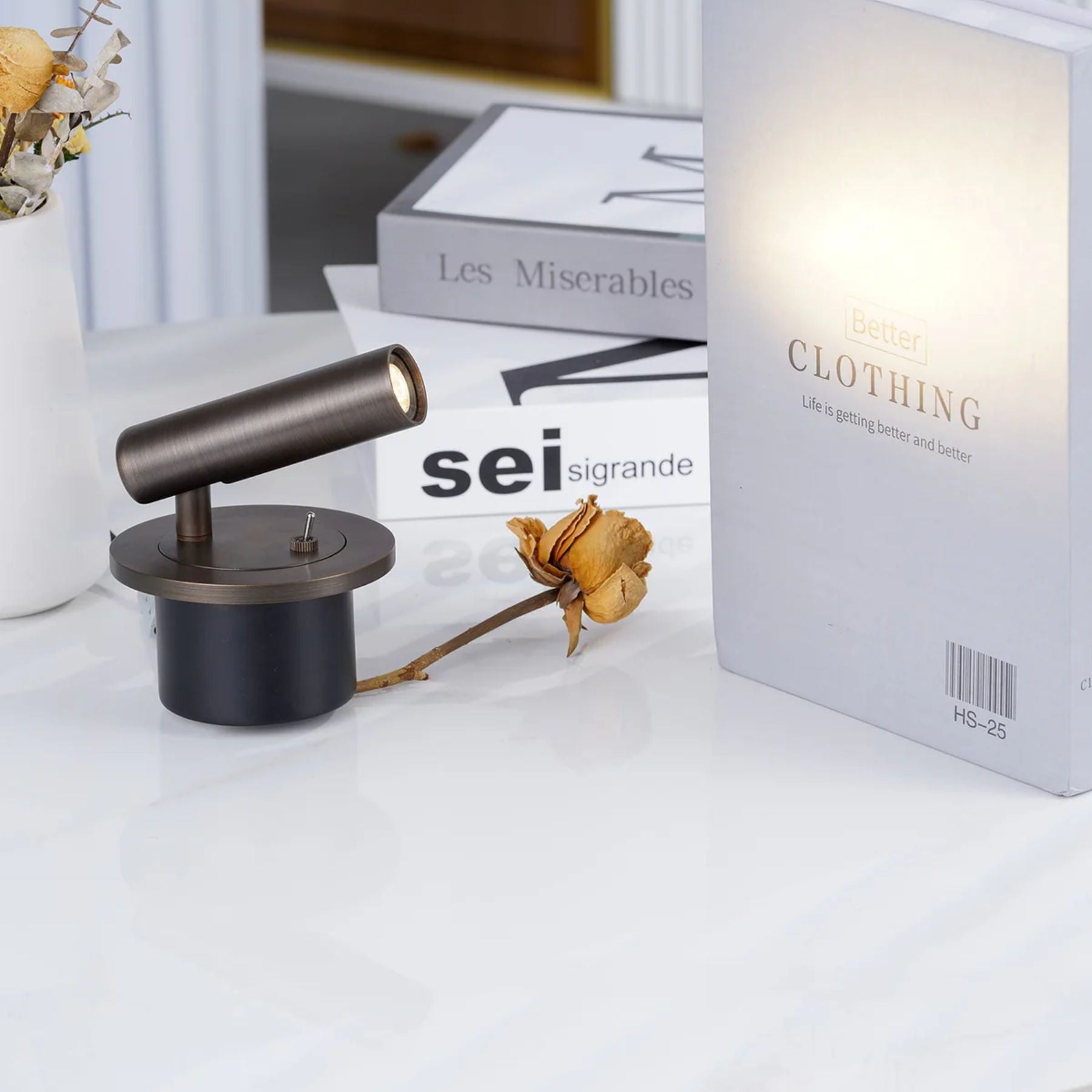 Verstelbare Metalen Wandleeslamp met Cilindrische Kop