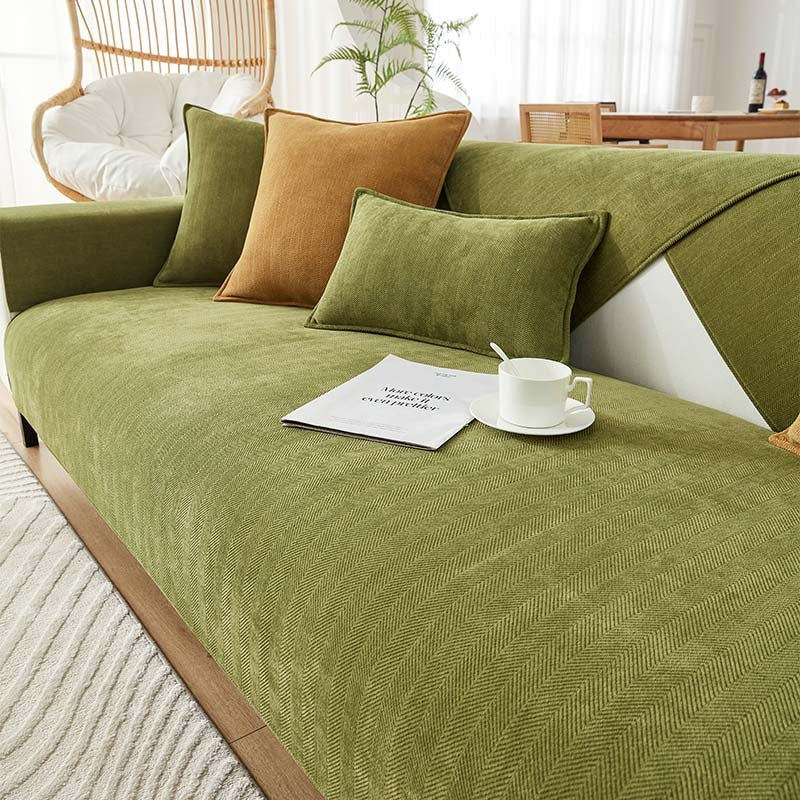 AestheticCover™ | Sofakleed van Chenille-stof met Visgraatpatroon