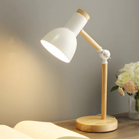 Moderne Houten en Metalen Verstelbare LED Tafellamp 1-Licht