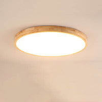 Nordic Massief Houten Ronde Ultra-dunne LED Plafondlamp 1-Licht