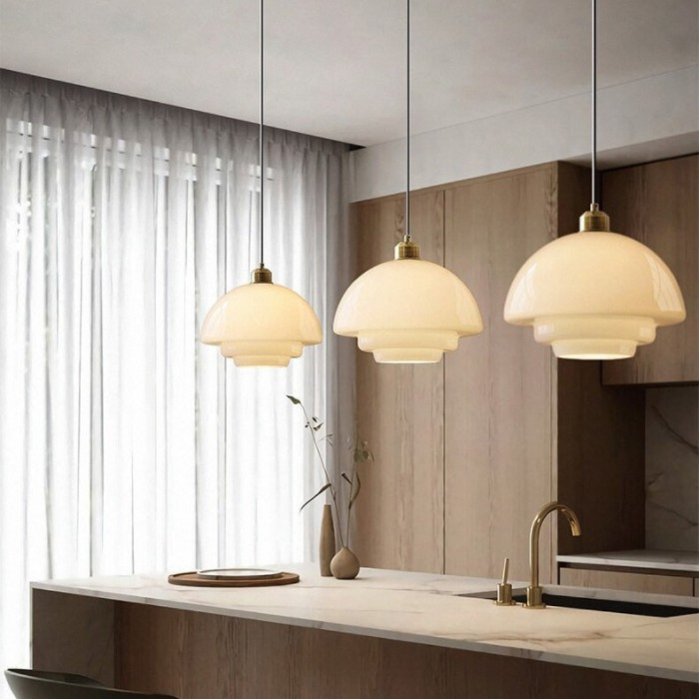 De Parel van Art Deco Glas Hanglamp