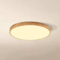 Nordic Massief Houten Ronde Ultra-dunne LED Plafondlamp 1-Licht