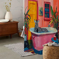 Speelse Roze Zebra Gordijn