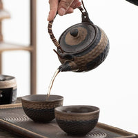 Japanse Keramische Theeset met Warmhouder voor Een Rustgevende en Elegante Beleving