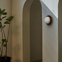 Noordse Minimalistische Natuurlijke Houten LED Wandlamp
