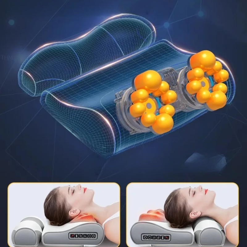Hals- en Rugmassager Kussen met ComfortHeat van SerenGlow
