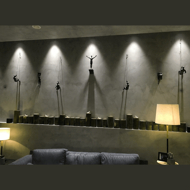 Decoratieve Klimfiguren Wand Sculptuur Set voor Moderne Wanddecoratie