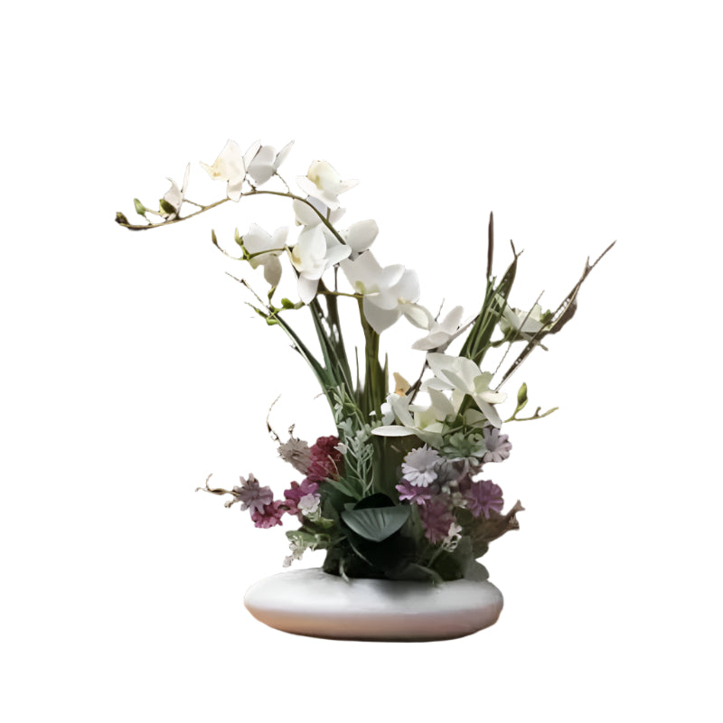 OrchidElegance kunstmatige orchideensortiment – Levensecht bloemenarrangement in een moderne vaas