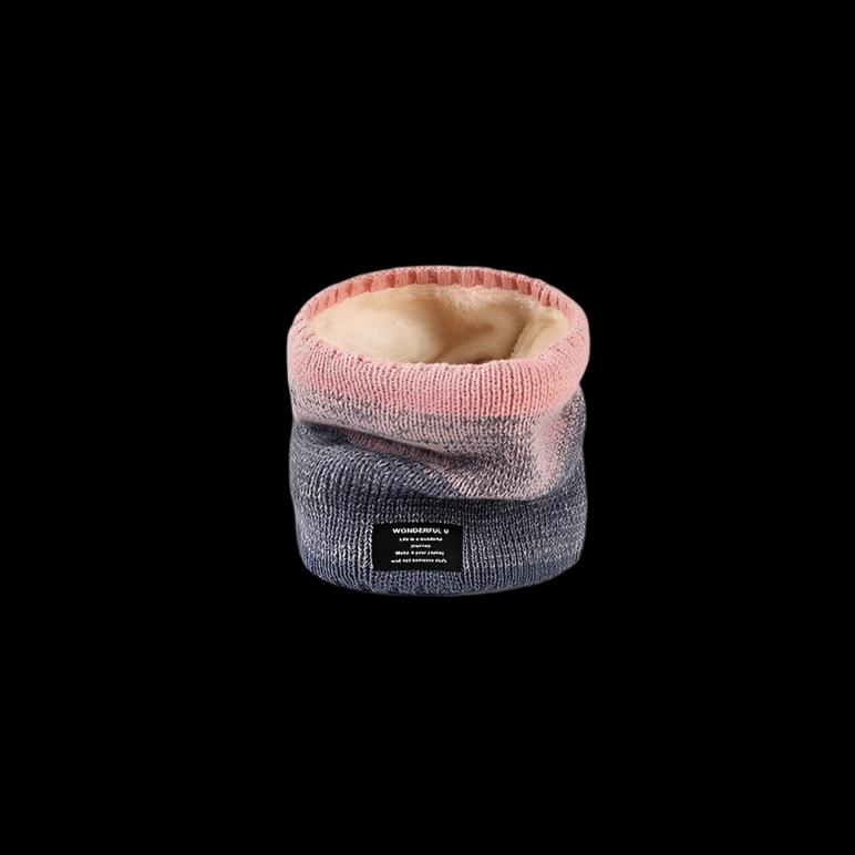 Warme wintersjaal | Gebreide fleece nekwarmer met dik kasjmier