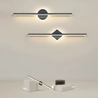 Arisha LED Lineaire Spiegel Voor Wandlamp, Zwart/Goud