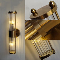 Kristy Amerikaanse Cilindrische Elegante Gouden Glas/Metaal Vanity Wandlamp