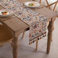 Vintage Bloemen & Vogel Jacquard Tafelloper