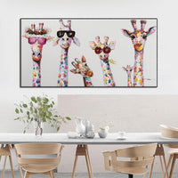Cartoon-Giraffen - Canvas Wandkunst Schilderij