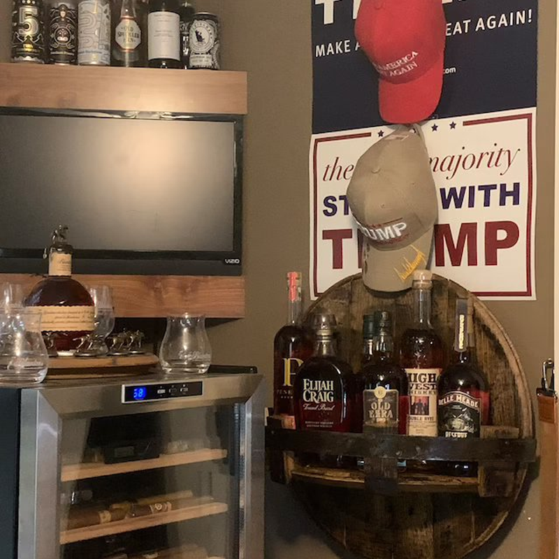 Whiskeyvat Wandrek | Rustiek Massief Hout-Design | Rond