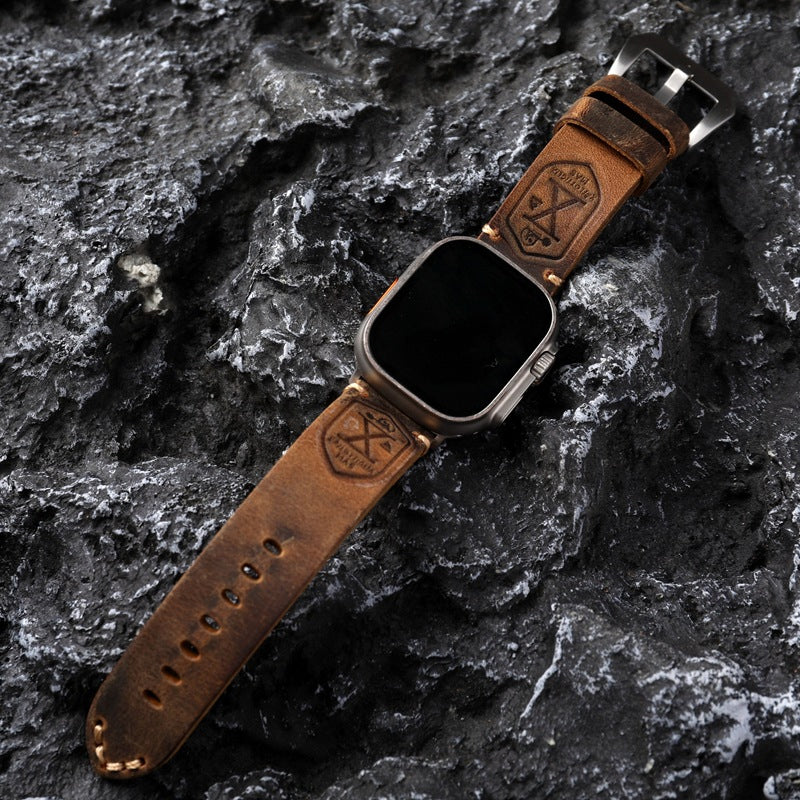 Handgemaakt Vintage Leder Apple Watch Band
