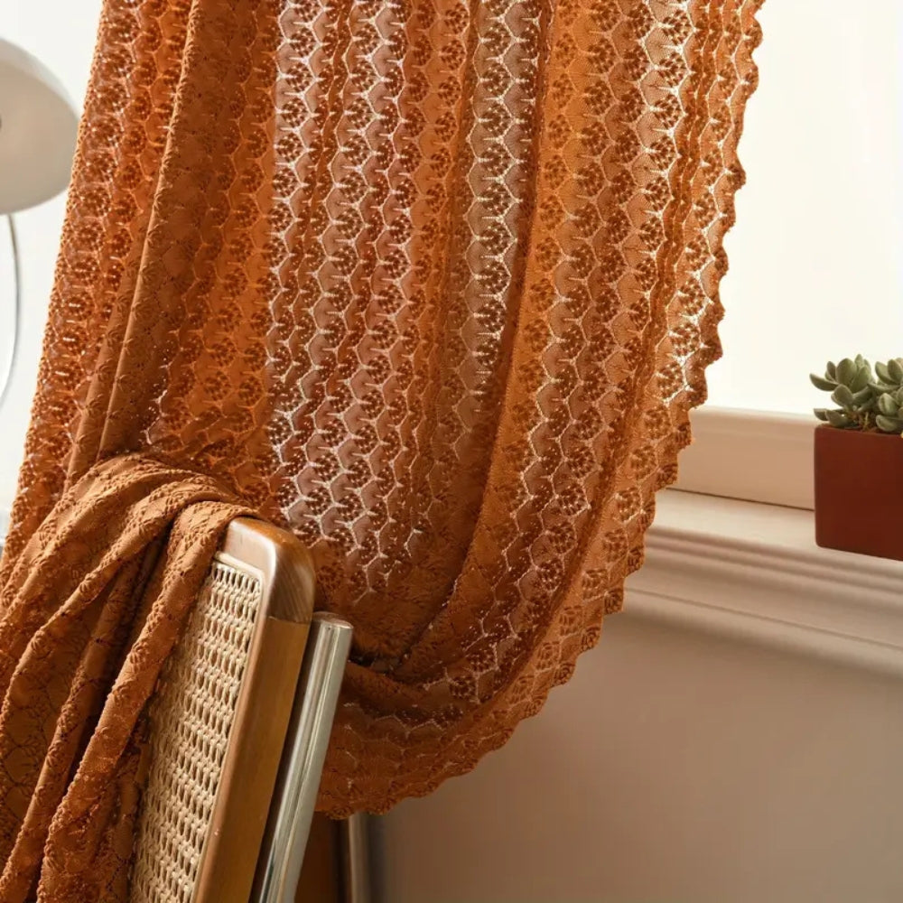 Amber Glow Boho Haakgordijn