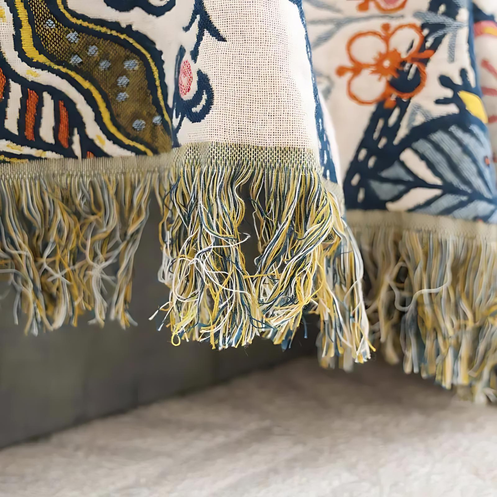 Rustieke Artistieke Flora Dekentje | 100% Bloemen Katoenen Dekentje