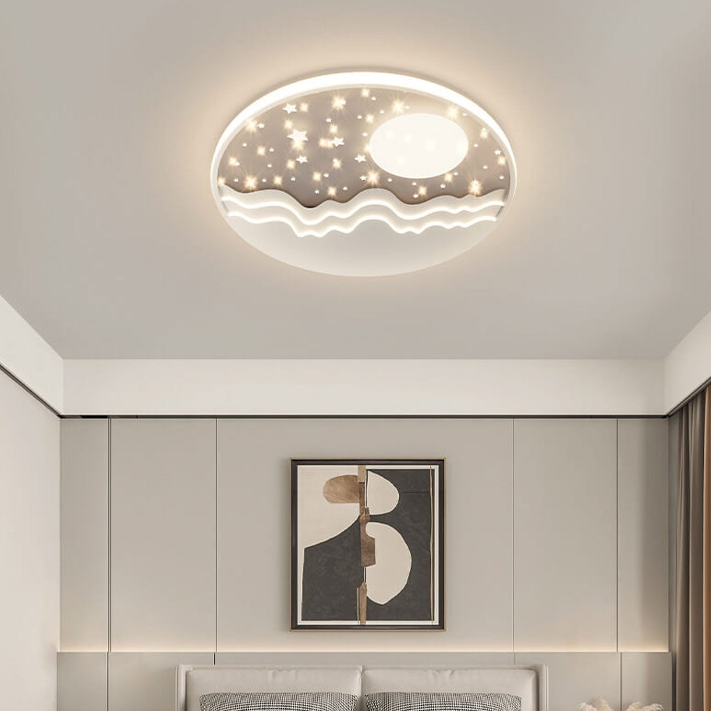 LunaAura LED-Plafondlamp | Hemels Maan-Star-Design