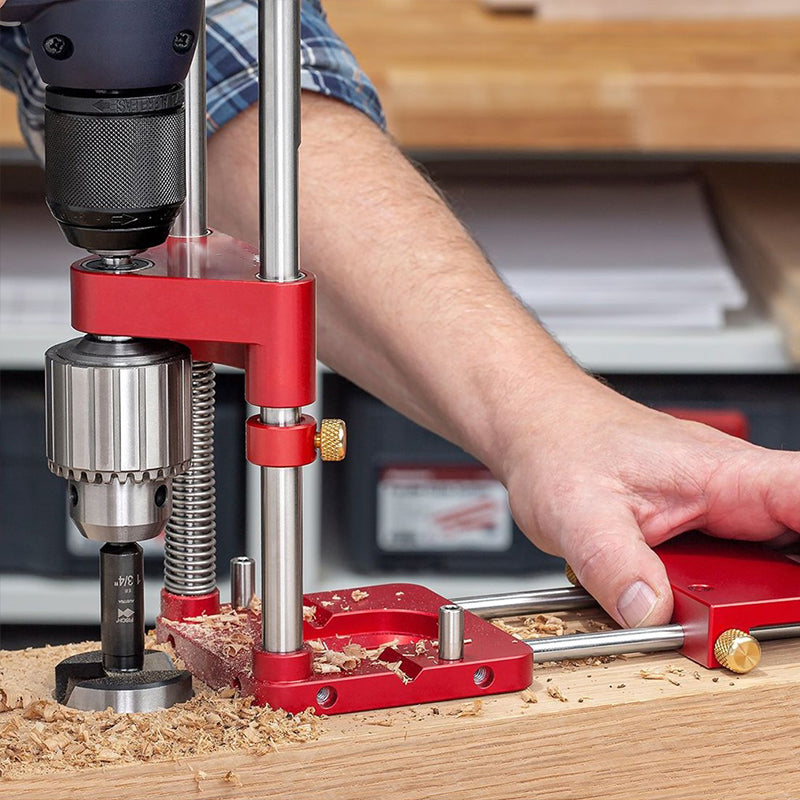 WerklinQ Precisie-Boorgids voor Hout | Nauwkeurige Positionering & Markering | Robuuste Constructie van Gelegeerd Staal