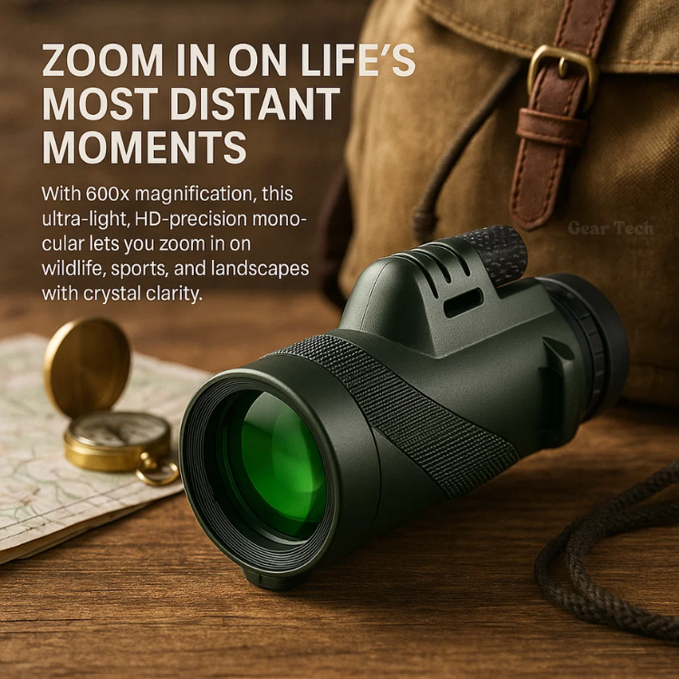 Compact 600x Ultra-Zoom Monoculaire | HD Lens, Lichtgewicht & Perfect voor Wandelen, Vogelspotten en Sportevenementen