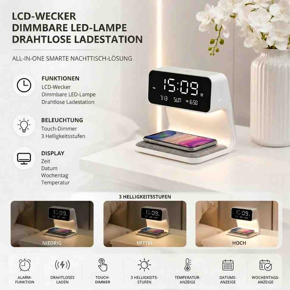 Digitale LED Wecker met Oplaadfunctie | Nachtglans