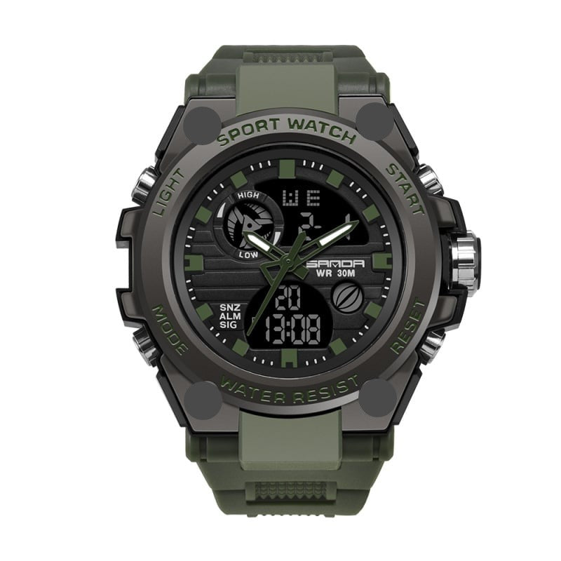 Sportieve Dual-Display Mode Multifunctionele waterdichte verlichte herenarmbandhorloge